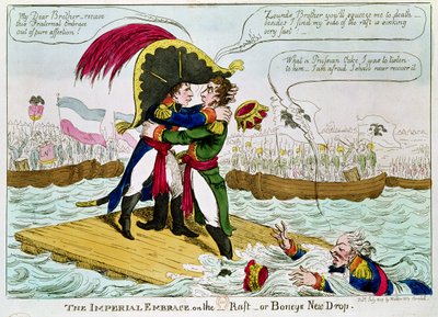 The Imperial Embrace or Boneys New Drop, published by Walker, London, July 1807 by English School